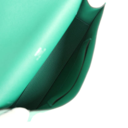 Hermes Hermesnap Wallet Vert Vertigo Epsom Palladium and Lacquered Hardware