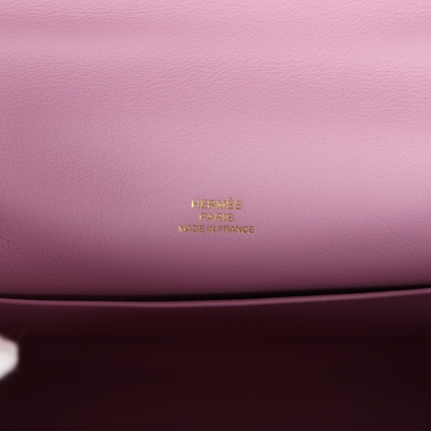 Hermes Kelly Pochette Mauve Sylvestre Swift Rose Gold Hardware