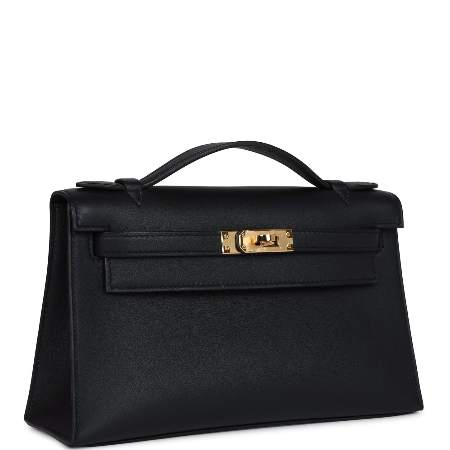 Hermes Kelly Pochette Black Swift Gold Hardware