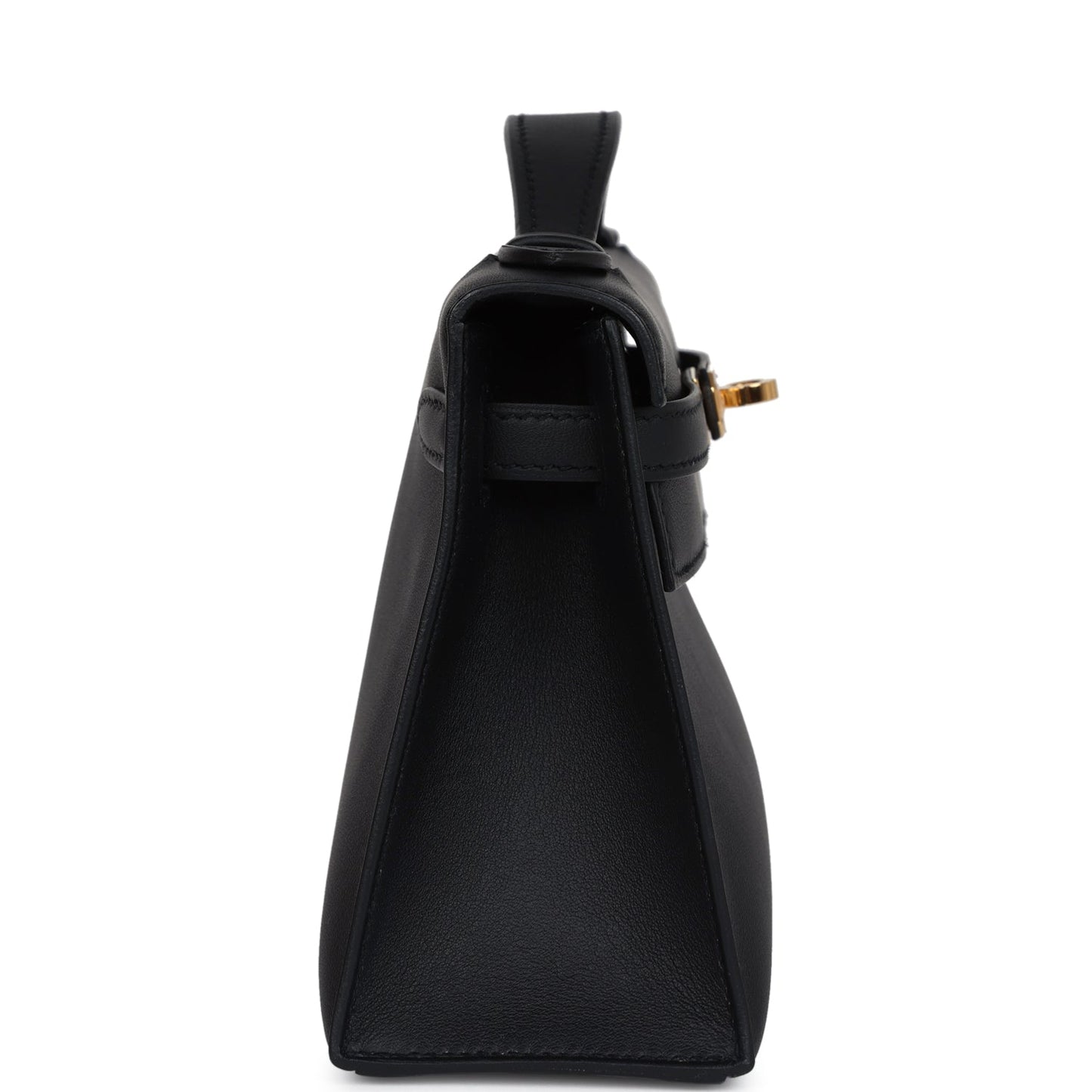 Hermes Kelly Pochette Black Swift Gold Hardware