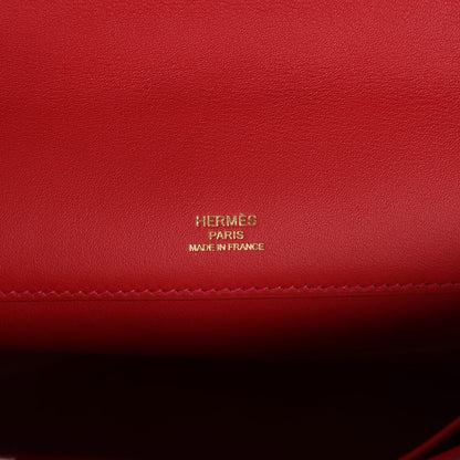 Hermes Kelly Cut Rouge Casaque Swift Gold Hardware