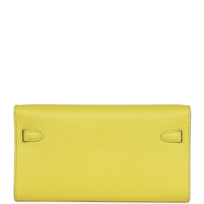 Hermes Kelly Wallet To Go Lime Chevre Mysore Gold Hardware