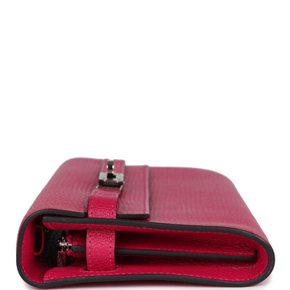 Hermes Kelly Wallet To Go Rose Pourpre Chevre Palladium Hardware