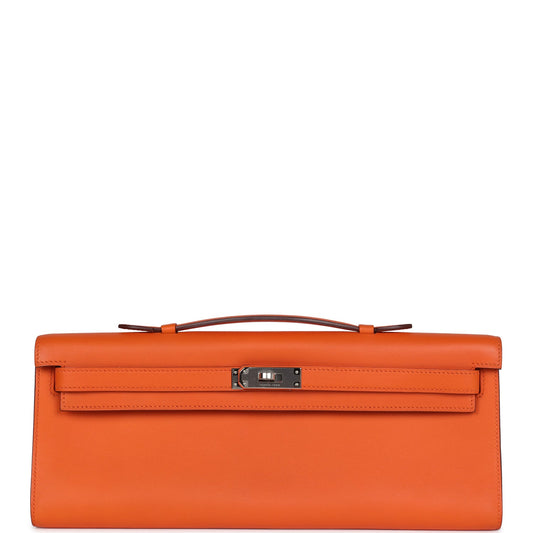 Hermes Kelly Cut Orange Swift Palladium Hardware
