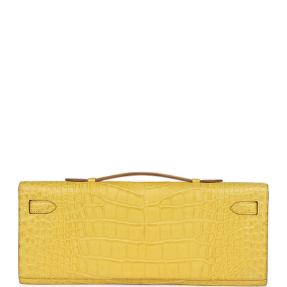 Hermes Kelly Cut Mimosa Matte Alligator Palladium Hardware