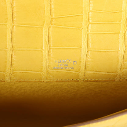 Hermes Kelly Cut Mimosa Matte Alligator Palladium Hardware