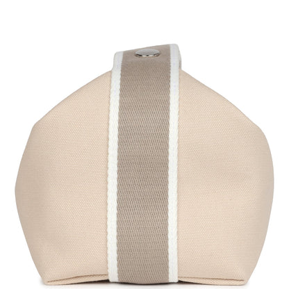 Hermes Bride-A-Brac PM Neutral Toile Canvas Palladium Hardware