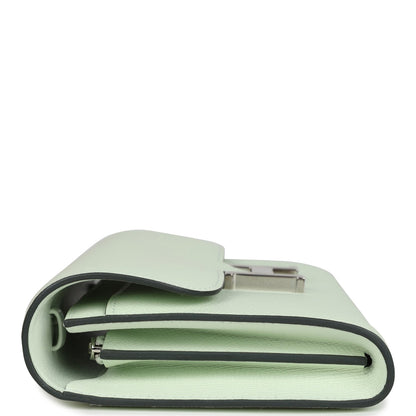 Pre-owned Hermes Constance Wallet To Go Vert Fizz Epsom Palladium Hardware