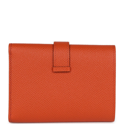 Hermes Bearn Combine Compact Wallet Terre Battue Epsom Gold Hardware