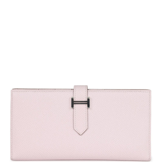 Hermes Bearn Gusset Long Wallet Mauve Pale Epsom Palladium Hardware