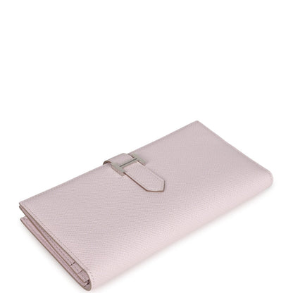 Hermes Bearn Gusset Long Wallet Mauve Pale Epsom Palladium Hardware