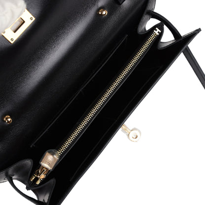 Hermes Kelly Wallet To Go Black Box Gold Hardware