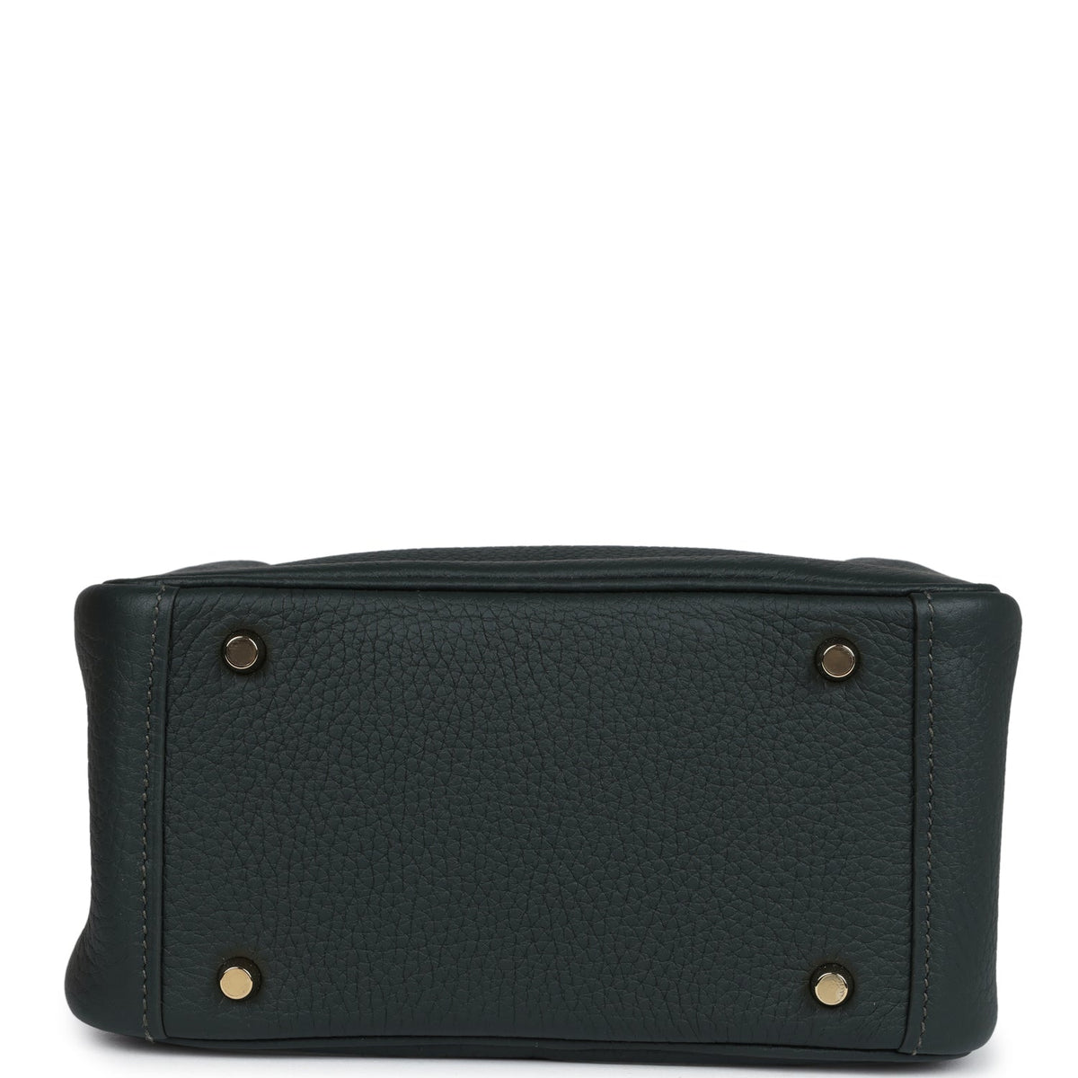 Hermes Mini Lindy Vert Fonce Clemence Gold Hardware