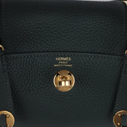 Hermes Mini Lindy Vert Fonce Clemence Gold Hardware