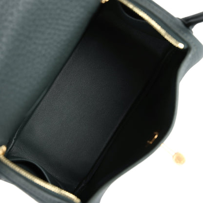 Hermes Mini Lindy Vert Fonce Clemence Gold Hardware