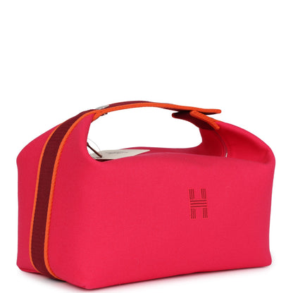 Hermes Bride-A-Brac GM Hibiscus Canvas Palladium Hardware