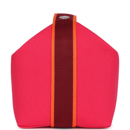 Hermes Bride-A-Brac GM Hibiscus Canvas Palladium Hardware