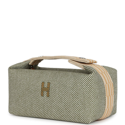Hermes Bride-A-Brac PM Vert Foret H Natte Canvas and Wool Palladium Hardware