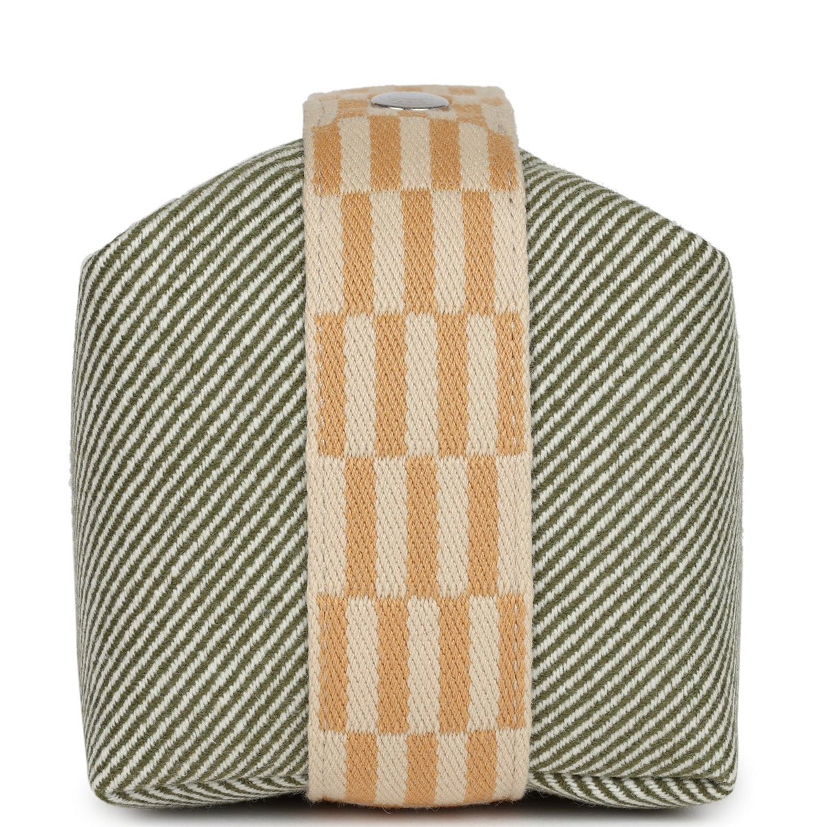 Hermes Bride-A-Brac PM Vert Foret H Natte Canvas and Wool Palladium Hardware