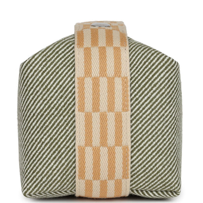 Hermes Bride-A-Brac PM Vert Foret H Natte Canvas and Wool Palladium Hardware