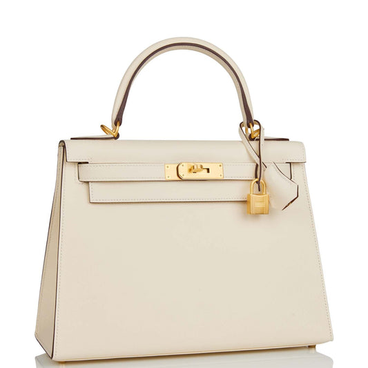 Hermes Special Order (HSS) Kelly 28 Sellier Nata Verso Epsom Brushed Gold Hardware