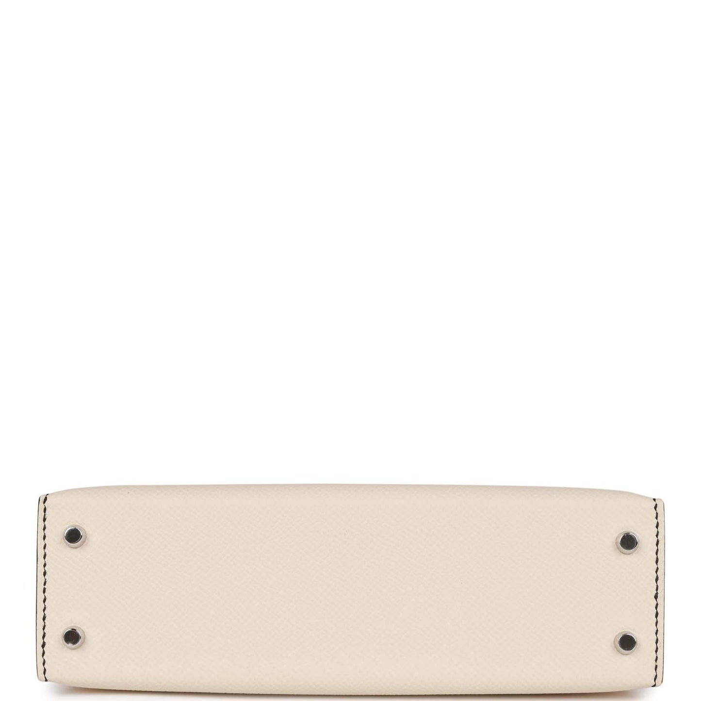Hermes Special Order (HSS) Kelly 20 Sellier Craie and Black Epsom Palladium Hardware