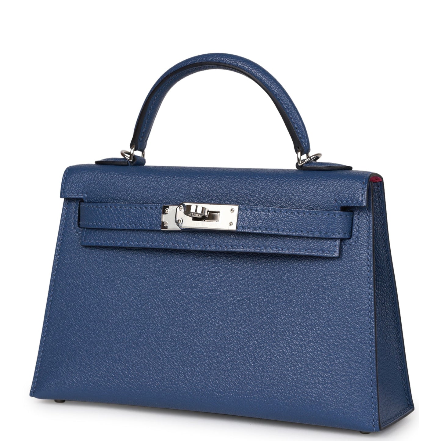 Hermes Kelly 20 Sellier Bleu Brighton Verso Chevre Palladium Hardware