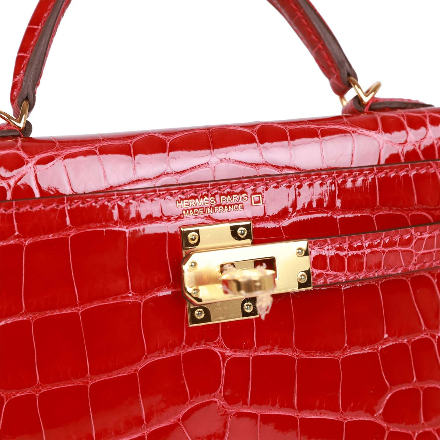 Hermes Kelly 20 Sellier Braise Shiny Alligator Gold Hardware