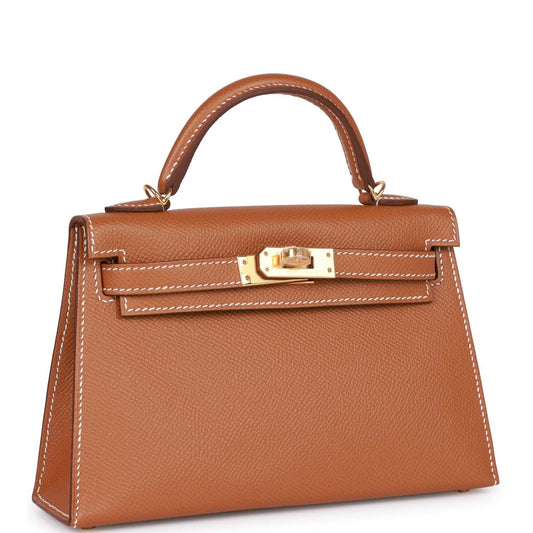 Hermes Kelly 20 Sellier Gold Epsom Gold Hardware
