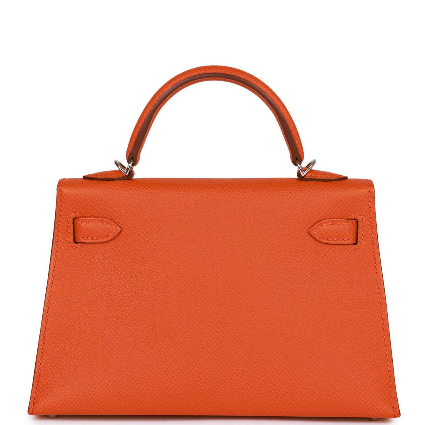 Hermes Kelly 20 Sellier Orange Epsom Palladium Hardware