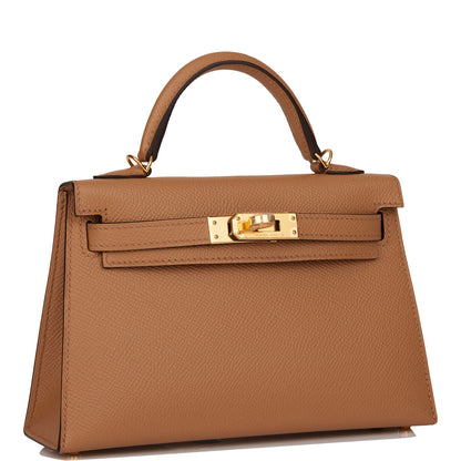 Hermes Kelly 20 Sellier Chai Epsom Gold Hardware