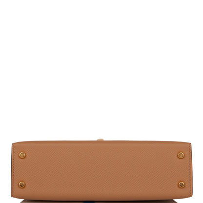 Hermes Kelly 20 Sellier Chai Epsom Gold Hardware