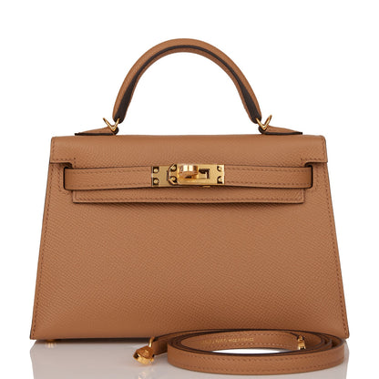 Hermes Kelly 20 Sellier Chai Epsom Gold Hardware