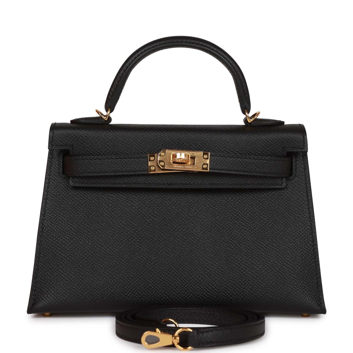 Hermes Kelly 20 Sellier Black Epsom Gold Hardware