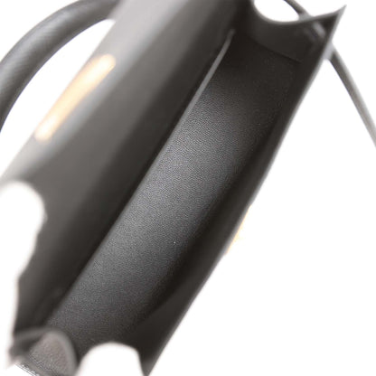 Hermes Kelly 20 Sellier Black Epsom Gold Hardware