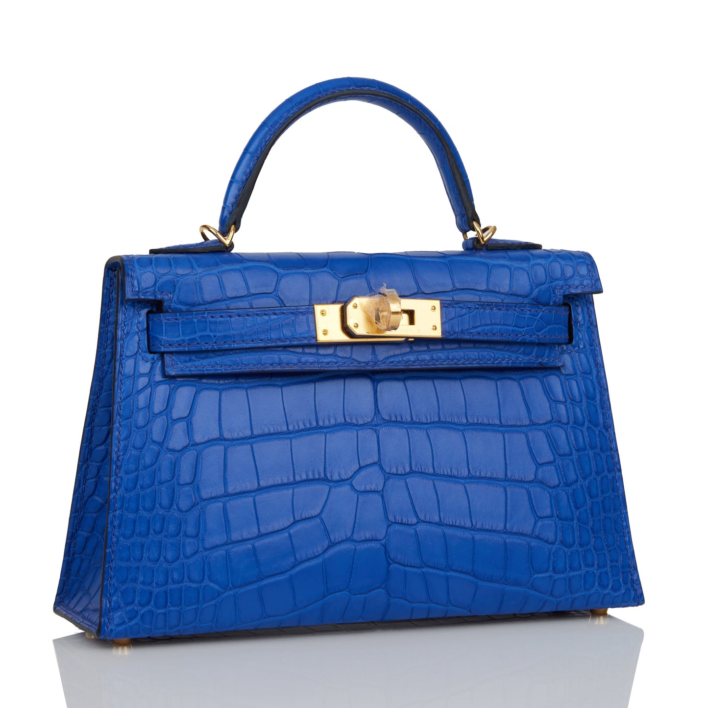 Hermes Kelly 20 Sellier Bleu Royal Matte Alligator Gold Hardware