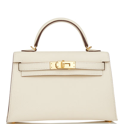 Hermes Kelly 20 Sellier Nata Epsom Gold Hardware