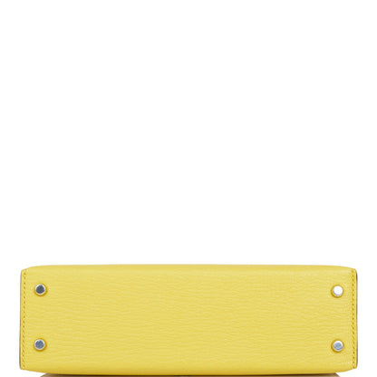 Hermes Kelly Sellier 20 Jaune de Naples Verso Chèvre Palladium Hardware