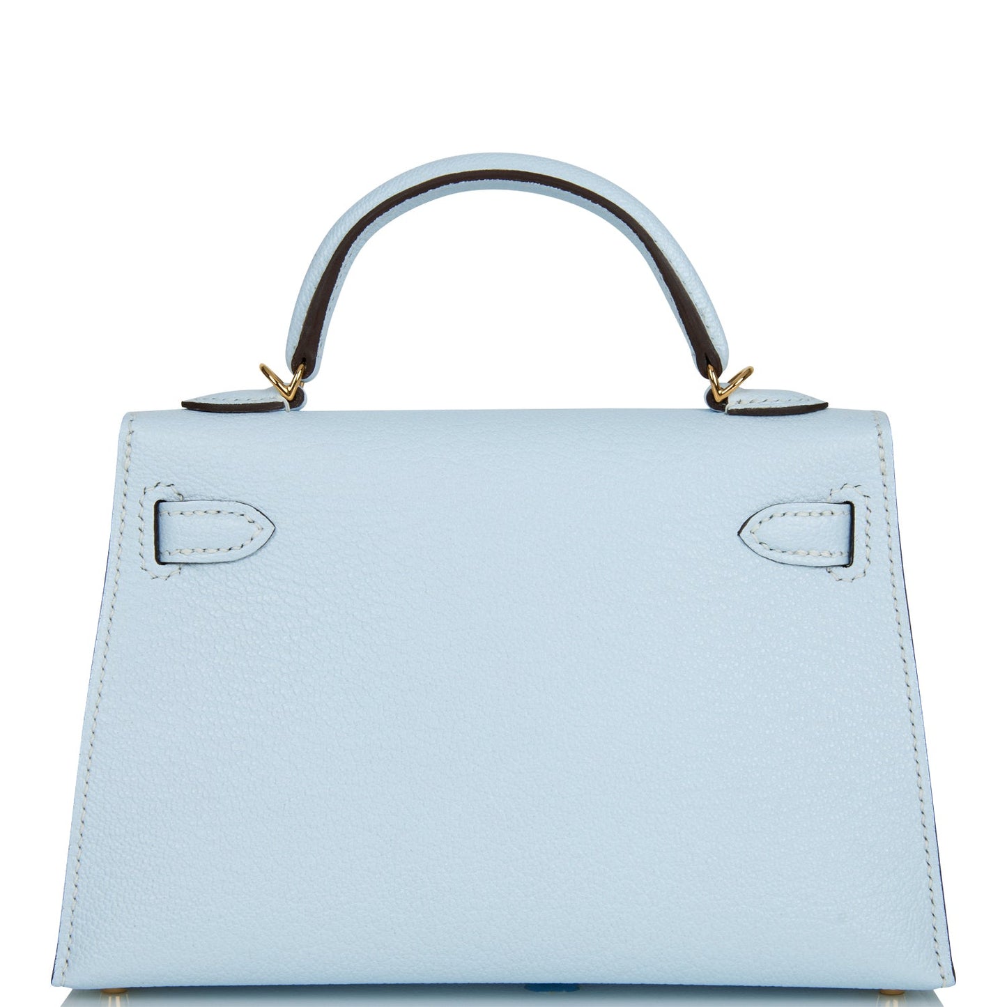 Hermes Kelly 20 Sellier Bleu Brume Chevre Gold Hardware