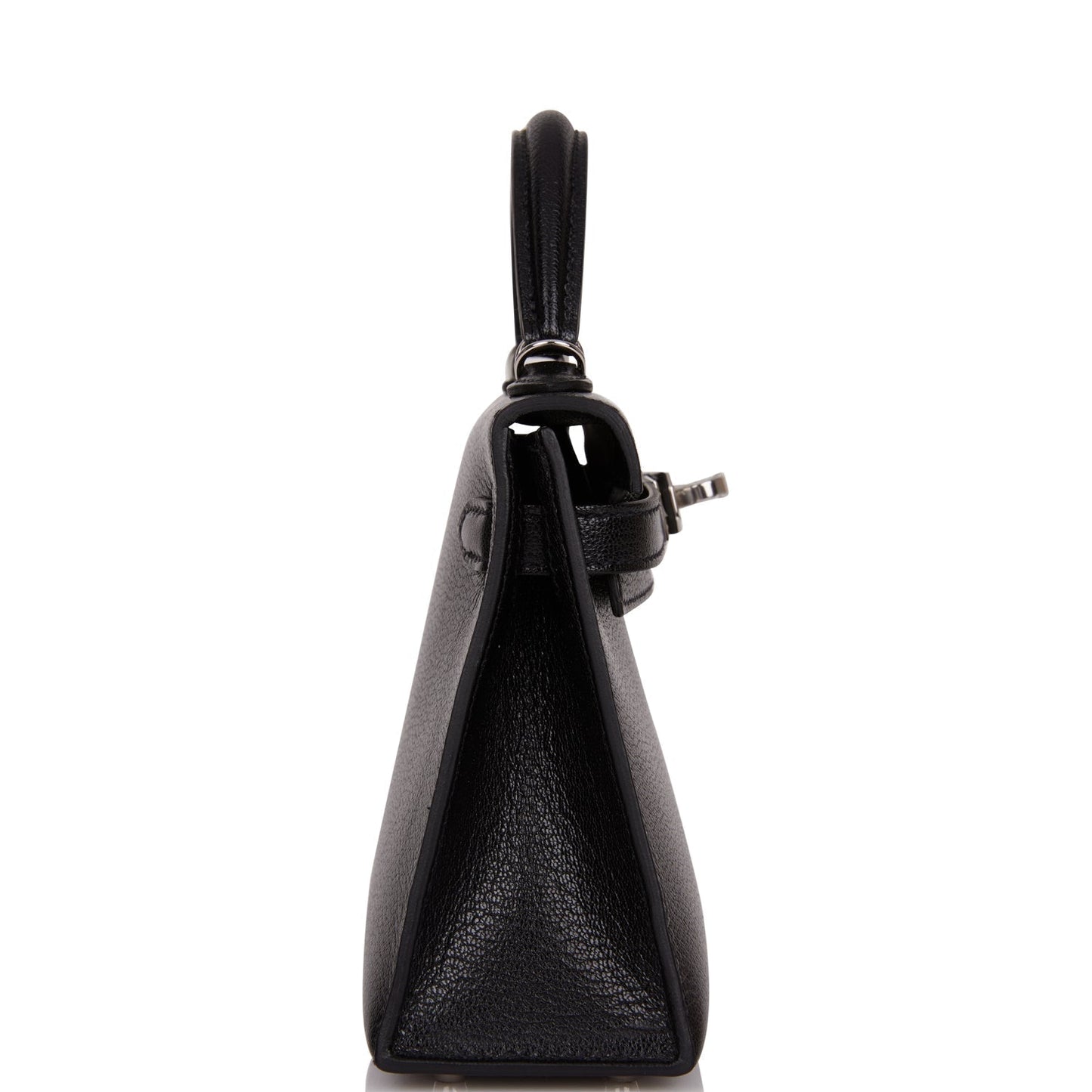 Hermes Kelly 20 Sellier Black Chevre Chamkila Palladium Hardware