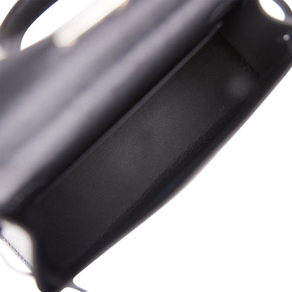 Hermes Kelly 20 Sellier Black Chevre Chamkila Palladium Hardware