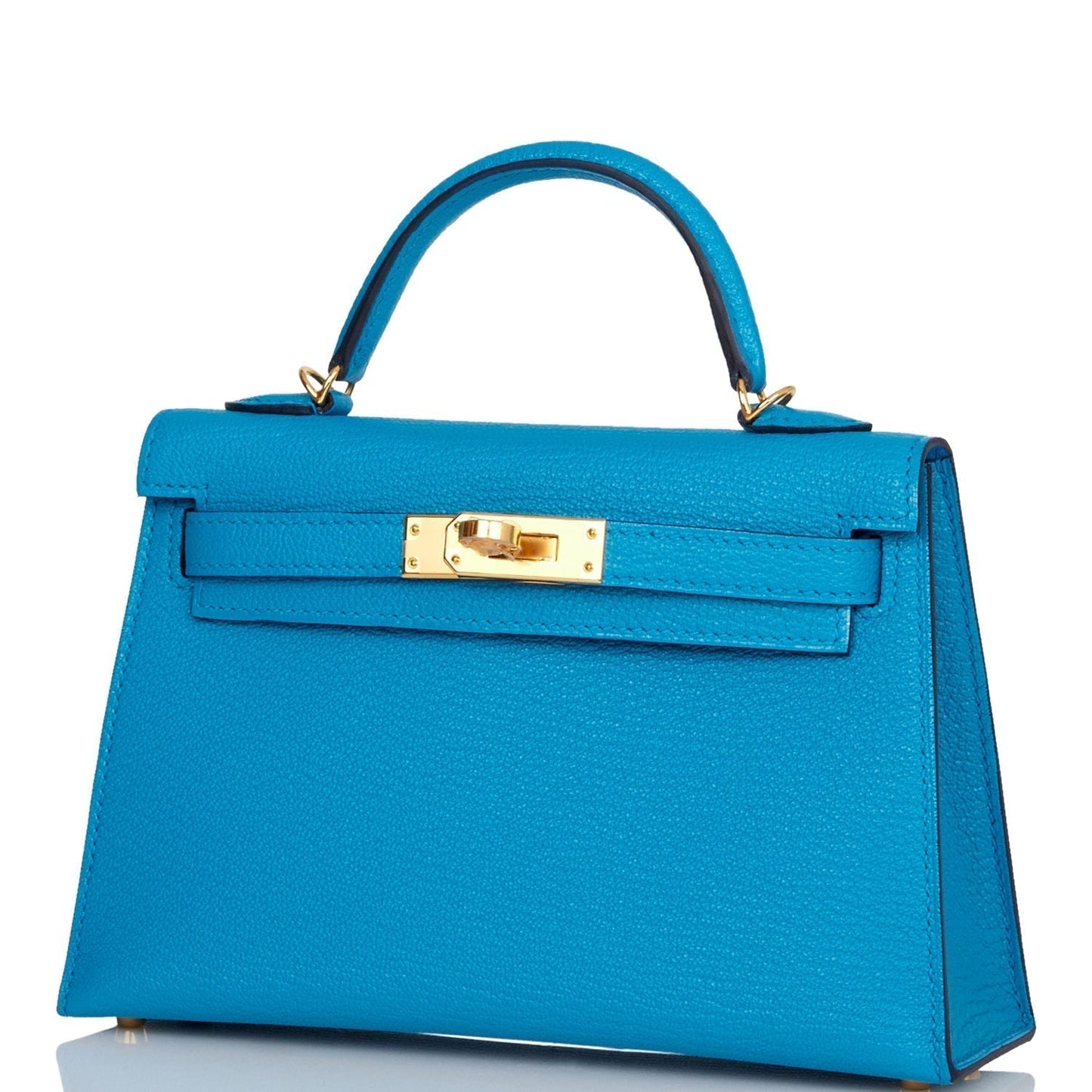 Hermes Kelly 20 Sellier Bleu Frida Chevre Gold Hardware