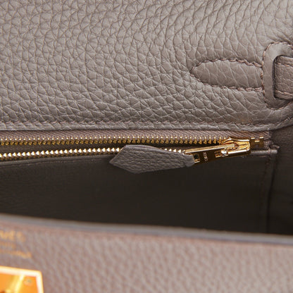 Hermes Kelly 25 Retourne Etain Togo Gold Hardware