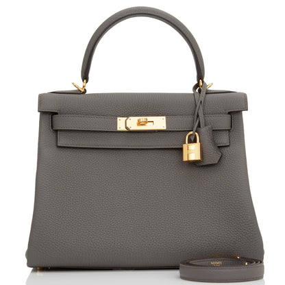 Hermes Kelly 28 Retourne Etain Togo Gold Hardware