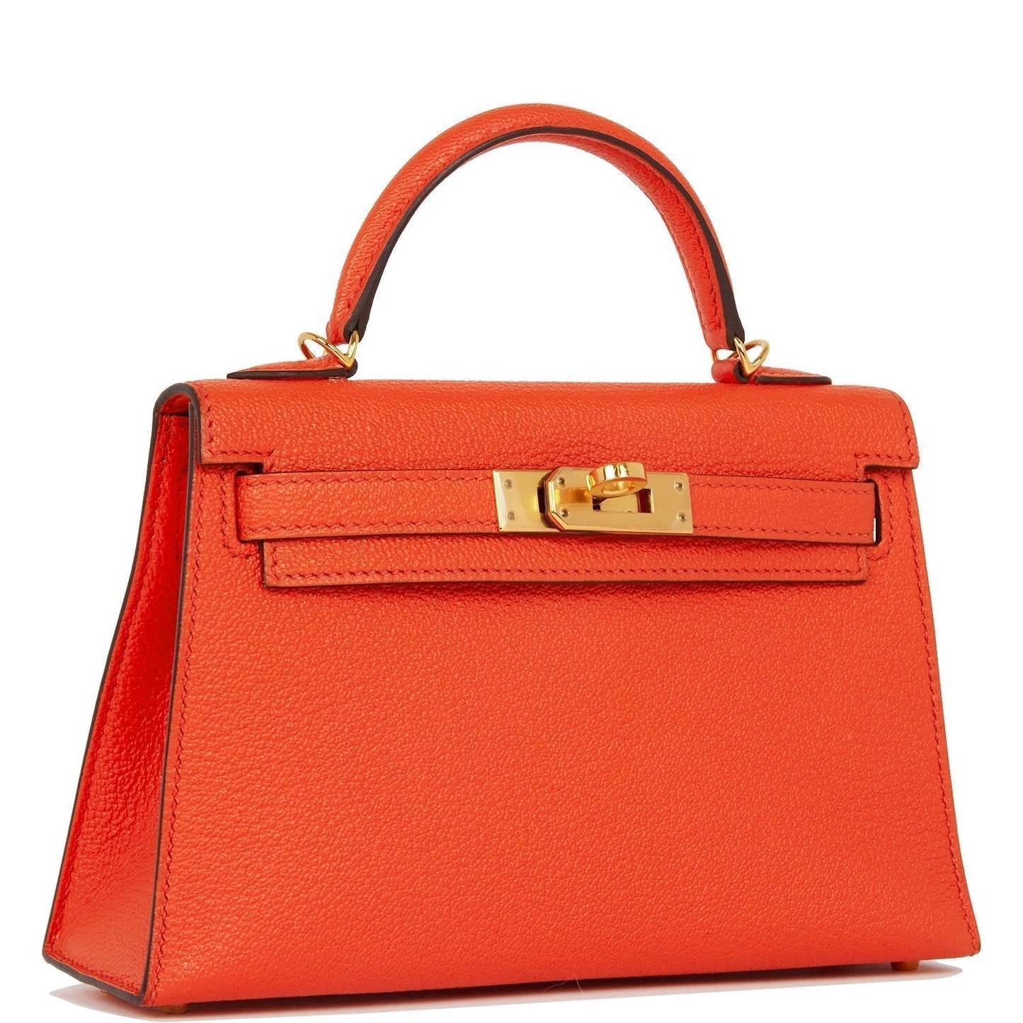 Hermes Kelly 20 Sellier Feu Chevre Gold Hardware