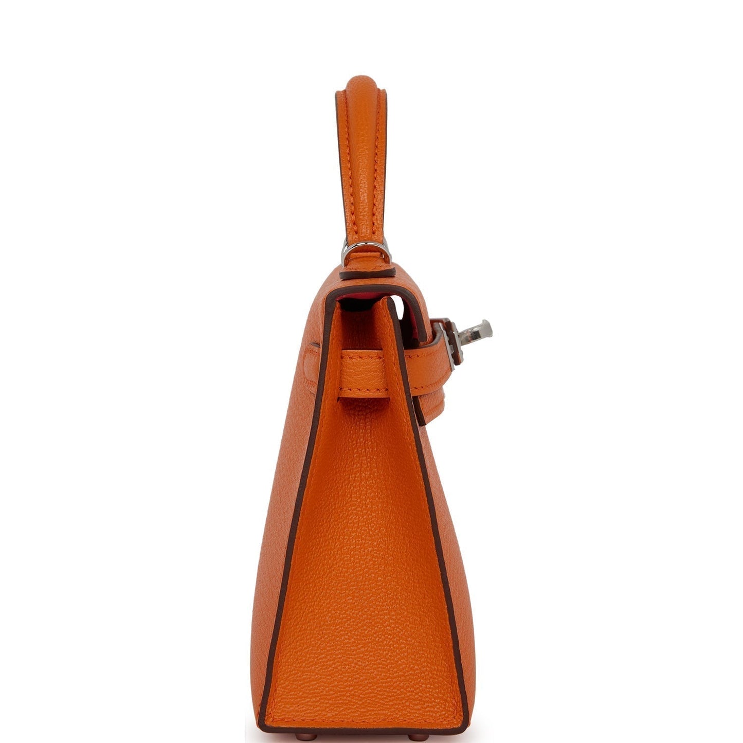 Hermes Kelly 20 Sellier Orange Verso Chèvre Palladium Hardware