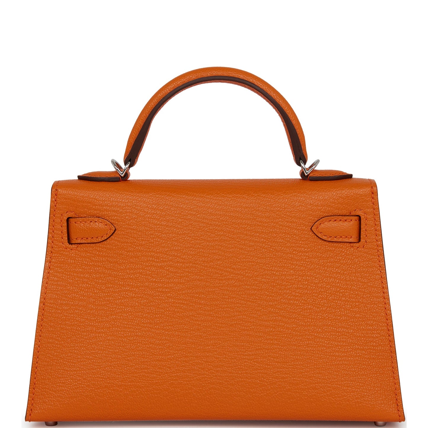 Hermes Kelly 20 Sellier Orange Verso Chèvre Palladium Hardware