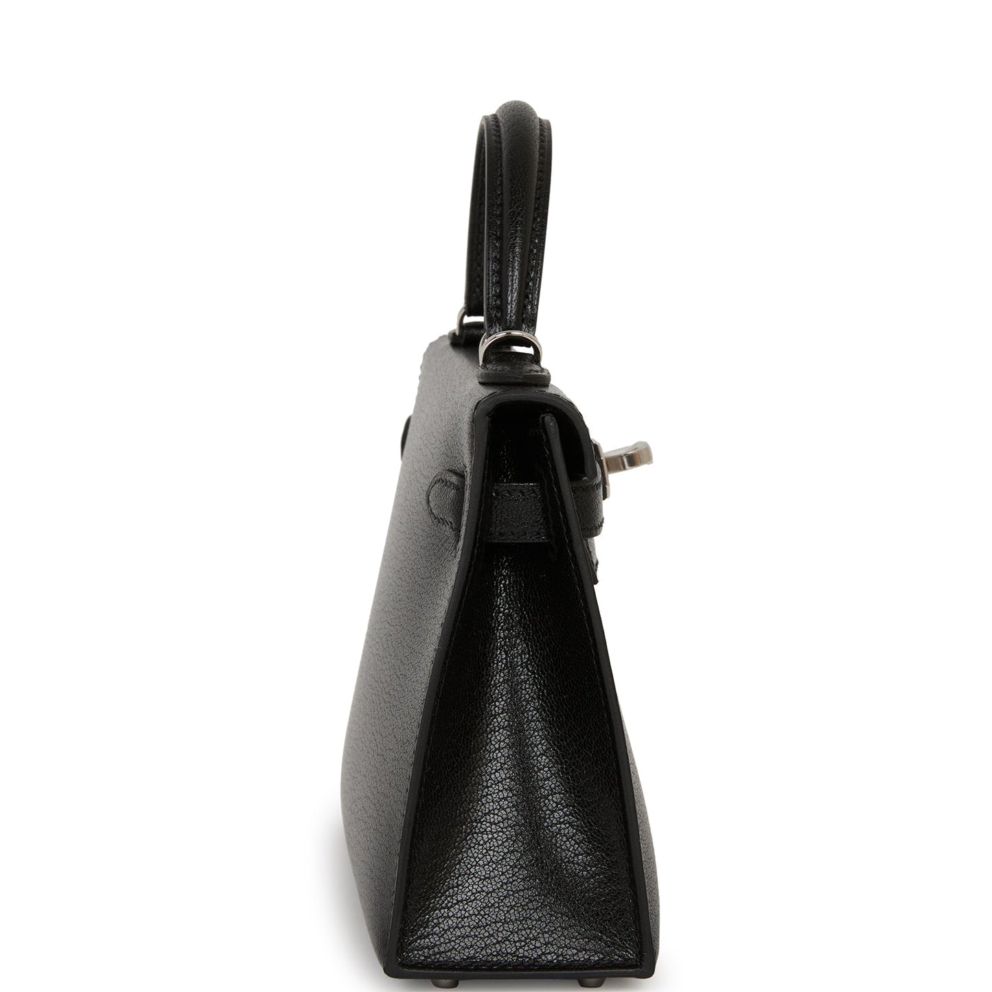 Hermes Kelly 20 Sellier Black Chevre Chamkila Palladium Hardware
