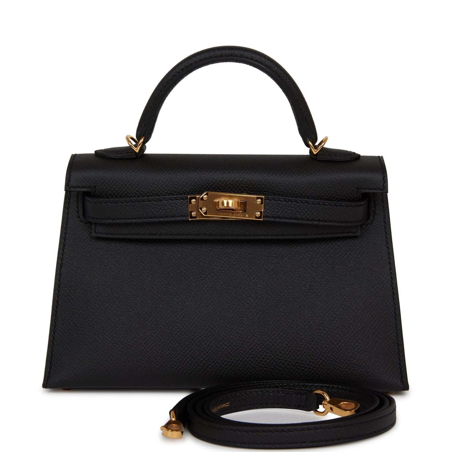Hermes Kelly 20 Sellier Black Epsom Gold Hardware
