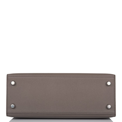 Hermes Kelly 25 Sellier Etain Epsom Palladium Hardware